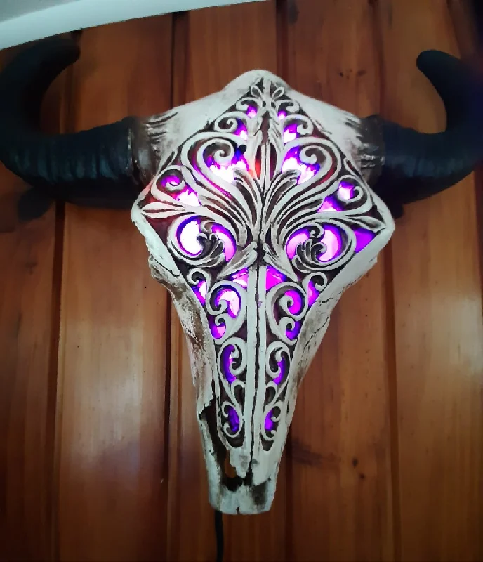 Lava Lamps for Collectibles Stores to Stand OutCARVED BULL SKULL LAMP NO1(lamp put together by me)