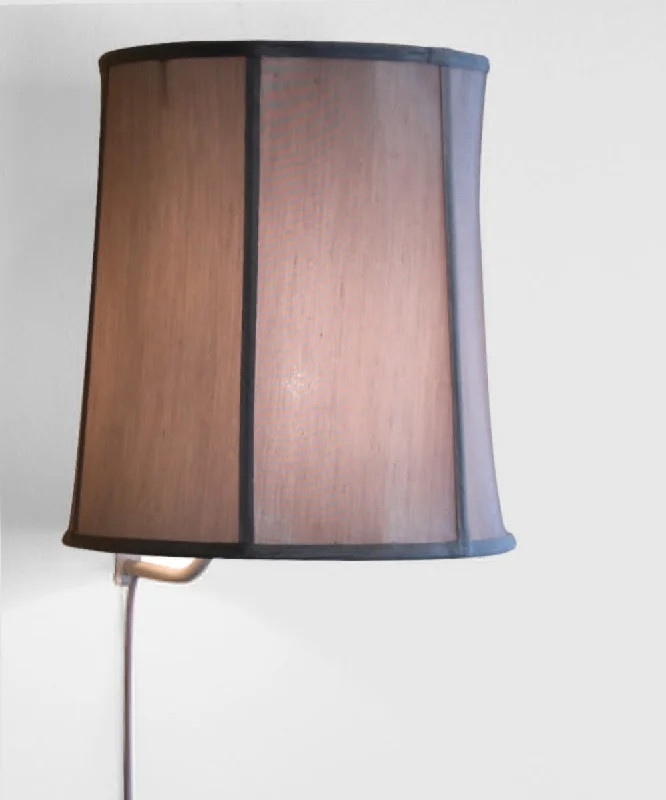leather wall lamps with a distressed texture for a rugged and stylish lookFloating Shade Plug-In Wall Light Gray 12x14x15 leather wall lamps with a distressed texture for a rugged and stylish lookFloating Shade Plug-In Wall Light Gray 12x14x15