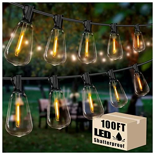 Waterproof Edison light bulbs for patiosDAYBETTER 100ft Outdoor String Lights Waterproof, ST38 Globe Led Patio Lights with 24 Edison Vintage Bulbs, Connectable Outdoor Lights for Yard Porch Bistro Waterproof Edison light bulbs for patiosDAYBETTER 100ft Outdoor String Lights Waterproof, ST38 Globe Led Patio Lights with 24 Edison Vintage Bulbs, Connectable Outdoor Lights for Yard Porch Bistro