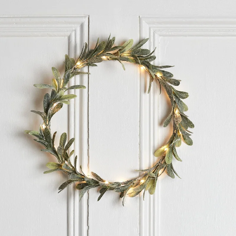 String Lights for Balcony Decoration32cm Mistletoe Christmas Wreath Micro Light Bundle
