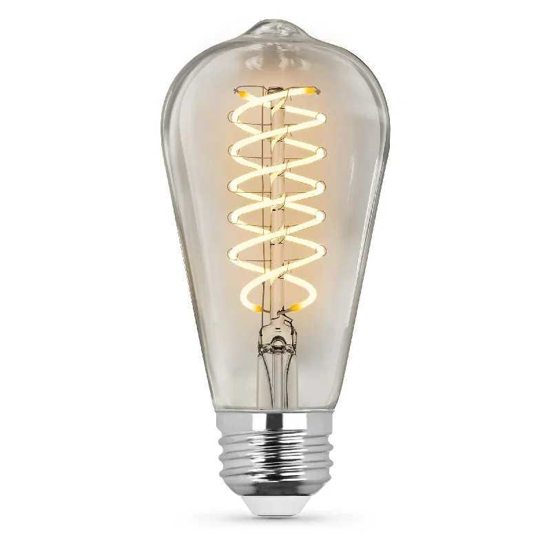Colored Edison light bulbs (e.g., amber, blue)6.5W (60W Replacement) ST19 E26 Dimmable Spiral Filament Clear Glass Vintage Edison LED Light Bulb, Soft White Colored Edison light bulbs (e.g., amber, blue)6.5W (60W Replacement) ST19 E26 Dimmable Spiral Filament Clear Glass Vintage Edison LED Light Bulb, Soft White