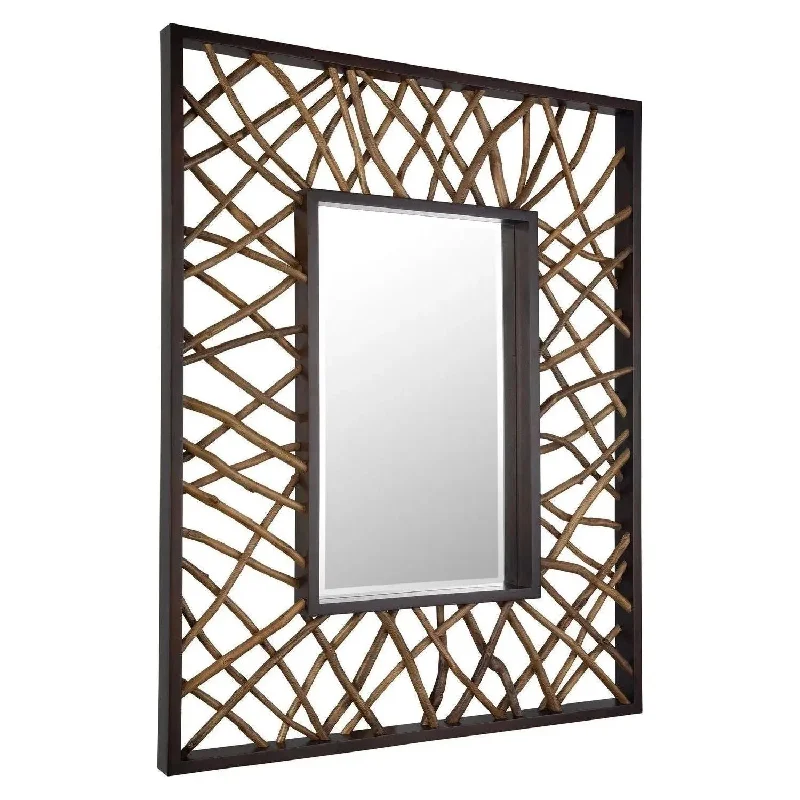 Teak Maze Mirror