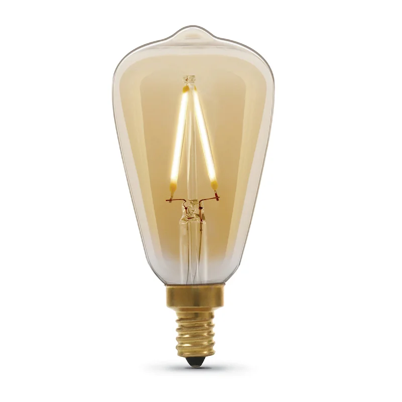 Waterproof Edison light bulbs for patios3.5W (25W Replacement) ST15C E12 Dimmable Straight Filament Amber Glass Vintage Edison LED Light Bulb, Soft White Waterproof Edison light bulbs for patios3.5W (25W Replacement) ST15C E12 Dimmable Straight Filament Amber Glass Vintage Edison LED Light Bulb, Soft White
