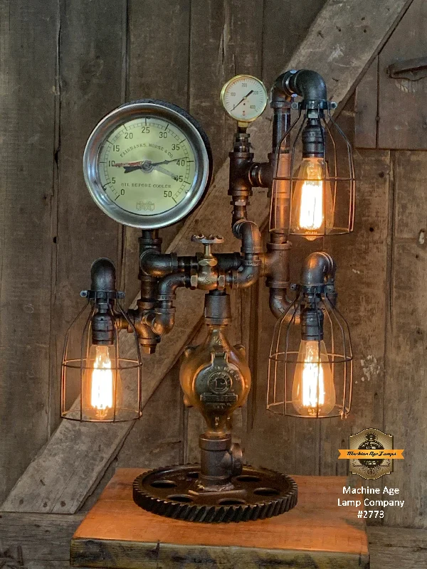 Shock - Resistant Industrial Lighting for Vibrating Machinery AreasSteampunk Industrial / Machine Age Lamp / Antique Steam Gauge / Fairbanks Morse / Lamp #2773 sold Shock - Resistant Industrial Lighting for Vibrating Machinery AreasSteampunk Industrial / Machine Age Lamp / Antique Steam Gauge / Fairbanks Morse / Lamp #2773 sold