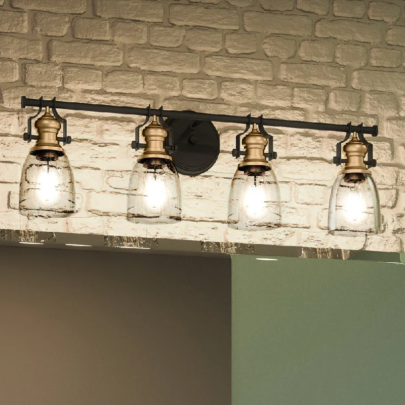 Dust - Resistant Industrial Lighting for Dirty WorkspacesUEX2460 New Traditional Bath Light 10''H x 32''W, Oil Rubbed Bronze & Satin Brass Finish, Winsted Collection Dust - Resistant Industrial Lighting for Dirty WorkspacesUEX2460 New Traditional Bath Light 10''H x 32''W, Oil Rubbed Bronze & Satin Brass Finish, Winsted Collection