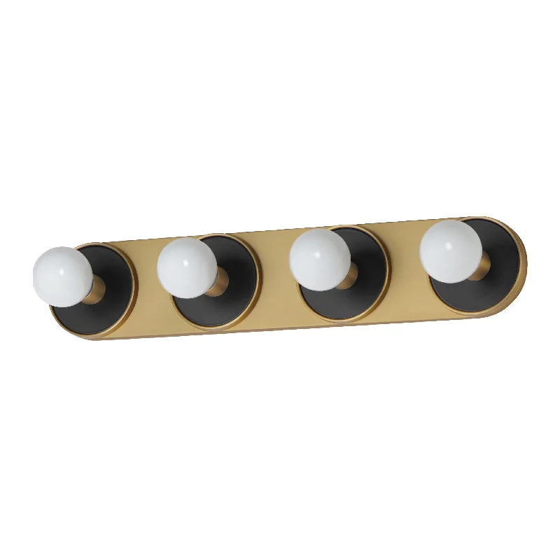 Recessed lights with a sleek, modern design for contemporary homesHollywood 4-Light Sconce w/ LED Bulb, Black / Natural Aged Brass Recessed lights with a sleek, modern design for contemporary homesHollywood 4-Light Sconce w/ LED Bulb, Black / Natural Aged Brass