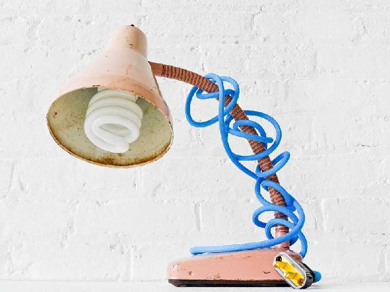Lava Lamps for Food Halls to Create a Stylish AtmosphereVintage Pale Pink Retro Gooseneck Lamp with Baby Blue Textile Cord Lava Lamps for Food Halls to Create a Stylish AtmosphereVintage Pale Pink Retro Gooseneck Lamp with Baby Blue Textile Cord