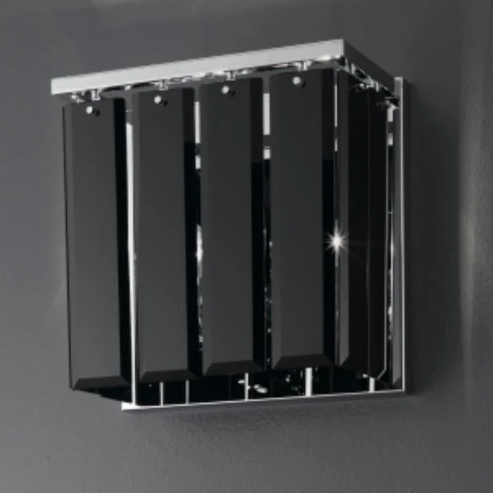 bohemian wall lamps with colorful glass for an eclectic hallwayModern Metal Wall Light With Black Glass Diffuser