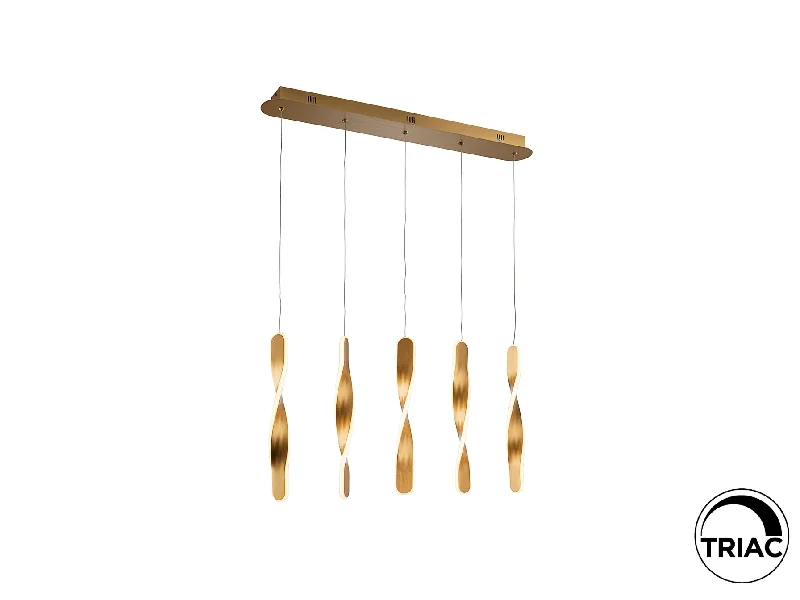 Twist LED Linear Pendant - Brushed Gold