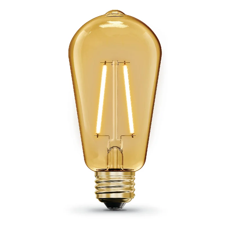 Edison light bulbs with antique finish2.7W (25W Replacement) ST19 E26 Amber Glass Vintage Edison LED Light Bulb, Warm Light (4-Pack) Edison light bulbs with antique finish2.7W (25W Replacement) ST19 E26 Amber Glass Vintage Edison LED Light Bulb, Warm Light (4-Pack)
