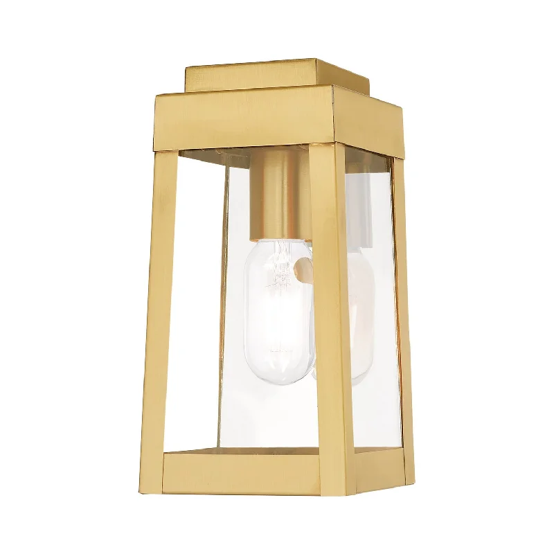 asian - inspired wall lamps with bamboo or paper shades for a zen - like Oslo 1 Light Wall Lantern in Satin Brass asian - inspired wall lamps with bamboo or paper shades for a zen - like Oslo 1 Light Wall Lantern in Satin Brass