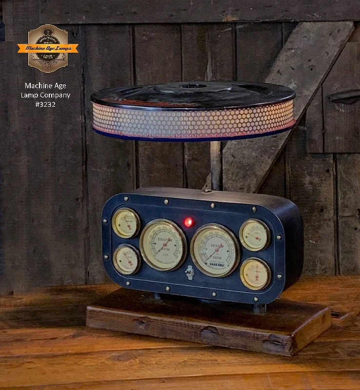 Industrial Lighting for Electronics ManufacturingSteampunk Industrial / Antique Vintage Gauges / Automotive / Rat Hot rod / Lamp #3232 Industrial Lighting for Electronics ManufacturingSteampunk Industrial / Antique Vintage Gauges / Automotive / Rat Hot rod / Lamp #3232