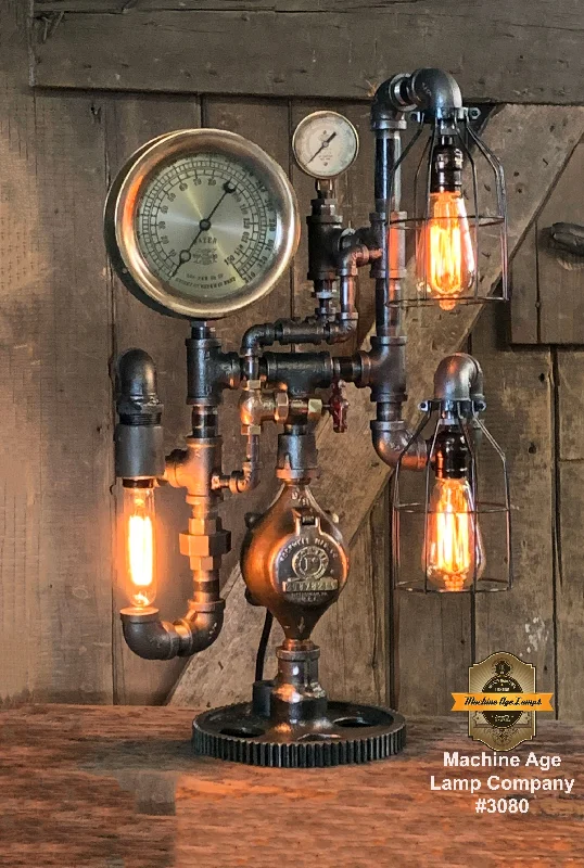 Color - Tunable Industrial Lighting for Special ApplicationsSteampunk Industrial / Machine Age Lamp / Antique Steam Gauge / Lamp #3080 Color - Tunable Industrial Lighting for Special ApplicationsSteampunk Industrial / Machine Age Lamp / Antique Steam Gauge / Lamp #3080