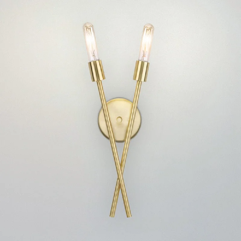 Color - Tunable Industrial Lighting for Special ApplicationsUHP4429 Mid Century Modern Indoor Wall Sconce, 17-3/4''H x 3-7/8"W x 7-1/4''D, Satin Brass Finish, Miami Collection Color - Tunable Industrial Lighting for Special ApplicationsUHP4429 Mid Century Modern Indoor Wall Sconce, 17-3/4''H x 3-7/8"W x 7-1/4''D, Satin Brass Finish, Miami Collection
