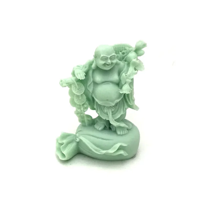 String Lights for Outdoor Dining AreasStanding Laughing Buddha - Light Green 3.5"H