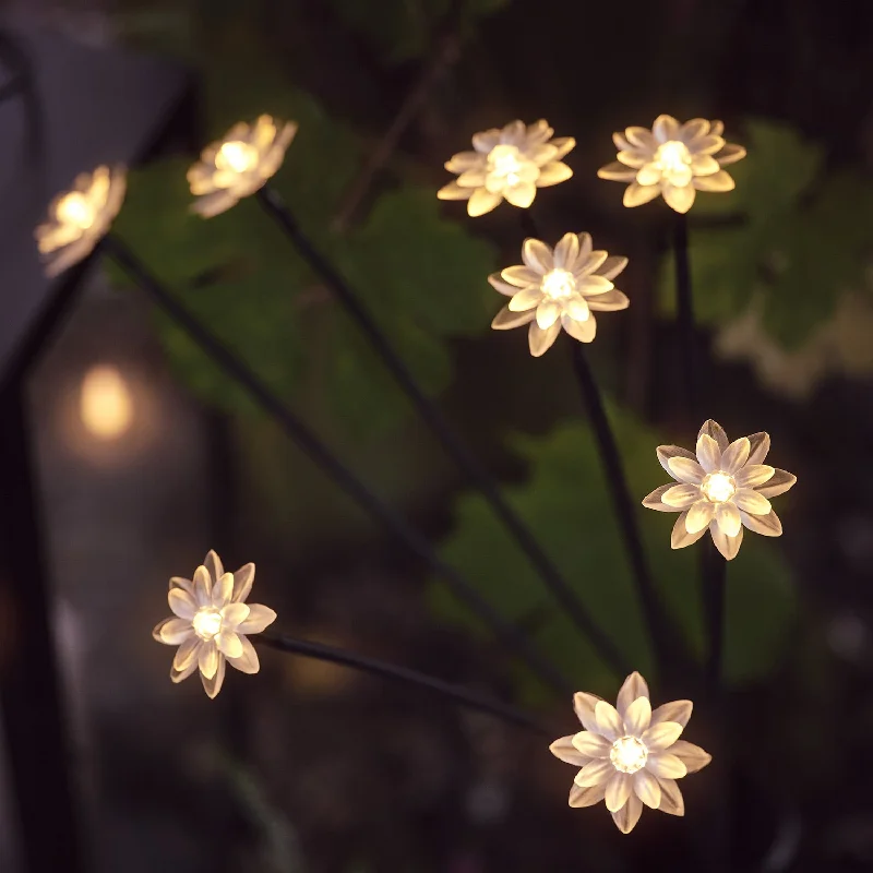 Waterproof String Lights for Patio Decor8 Flower Solar Stake Lights