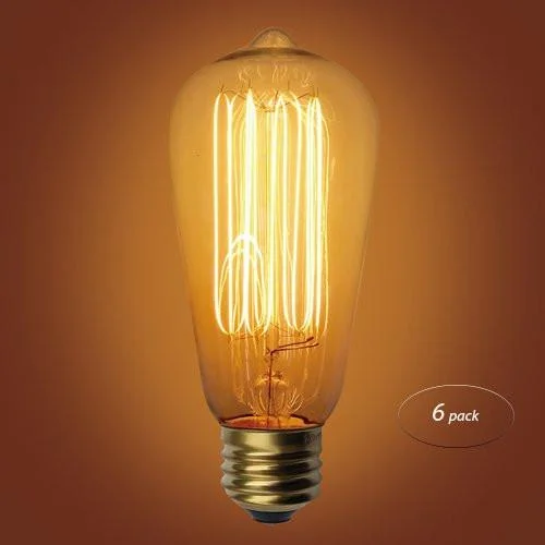 Mercury glass Edison light bulbsSquirrel Cage Type Vintage 6-Pack Edison Bulb, E26 Medium Base, 40 Watt Mercury glass Edison light bulbsSquirrel Cage Type Vintage 6-Pack Edison Bulb, E26 Medium Base, 40 Watt