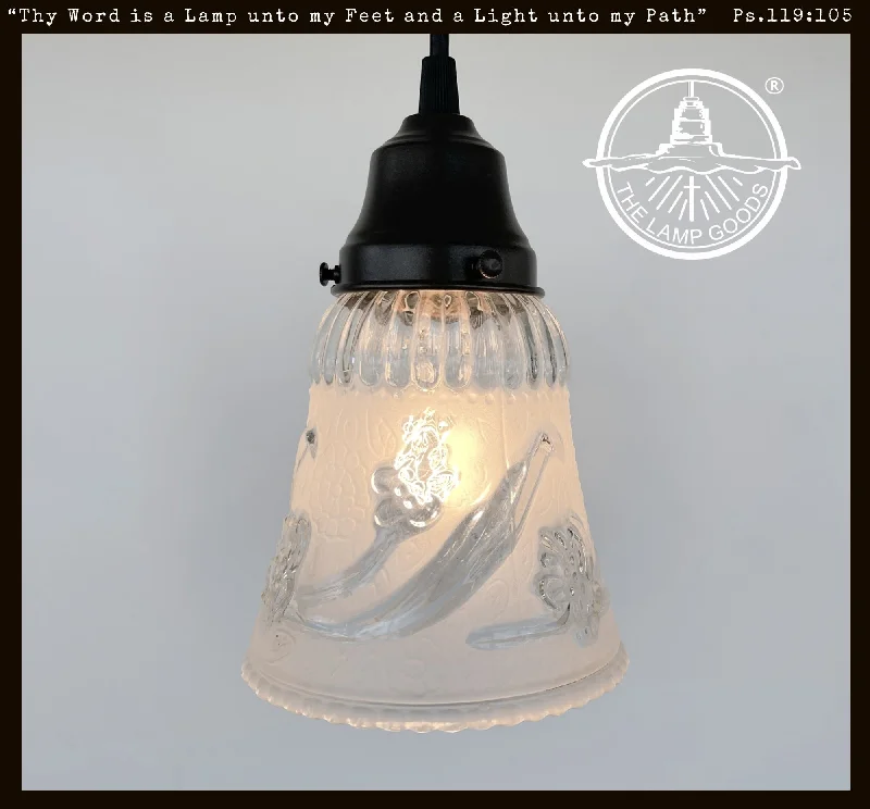 Industrial Lighting for Woodworking FactoriesVintage 1960's Frost & Clear PENDANT Light