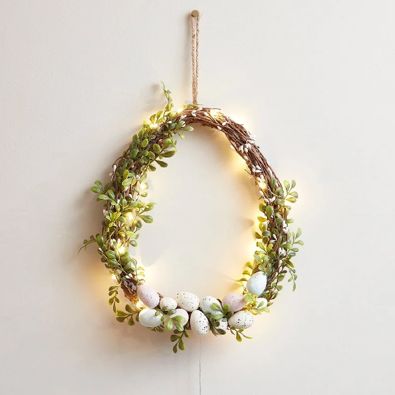String Lights for Nursery Room Decor35cm Egg Easter Wreath Micro Light Bundle