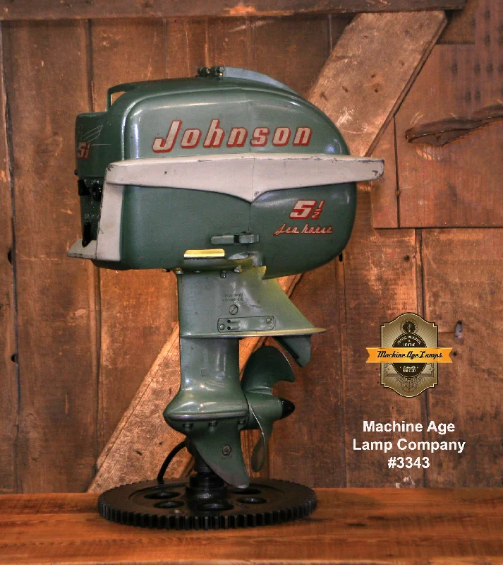 Industrial Lighting for Metal Fabrication ShopsSteampunk Industrial / Antique Johnson Boat Motor / Nautical / Marine / Cabin / Lamp #3343 sold