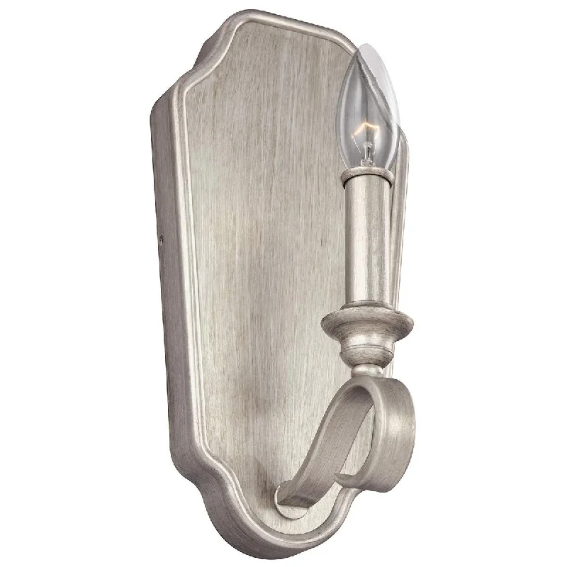 metal wall lamps with a matte black finish for a sleek and modern lookDeWitt 1 Light Wall Light - Sunrise Silver IP20 E14