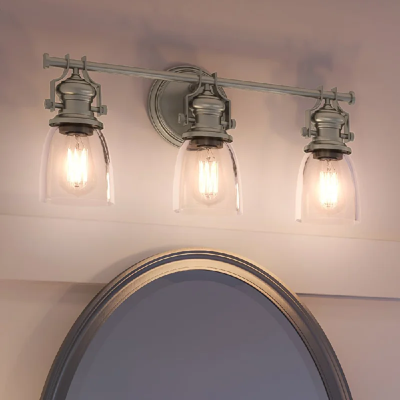 Energy - Efficient Industrial Lighting for Cost - SavingsUEX2455 New Traditional Bath Light 10''H x 23''W, Satin Nickel Finish, Winsted Collection Energy - Efficient Industrial Lighting for Cost - SavingsUEX2455 New Traditional Bath Light 10''H x 23''W, Satin Nickel Finish, Winsted Collection