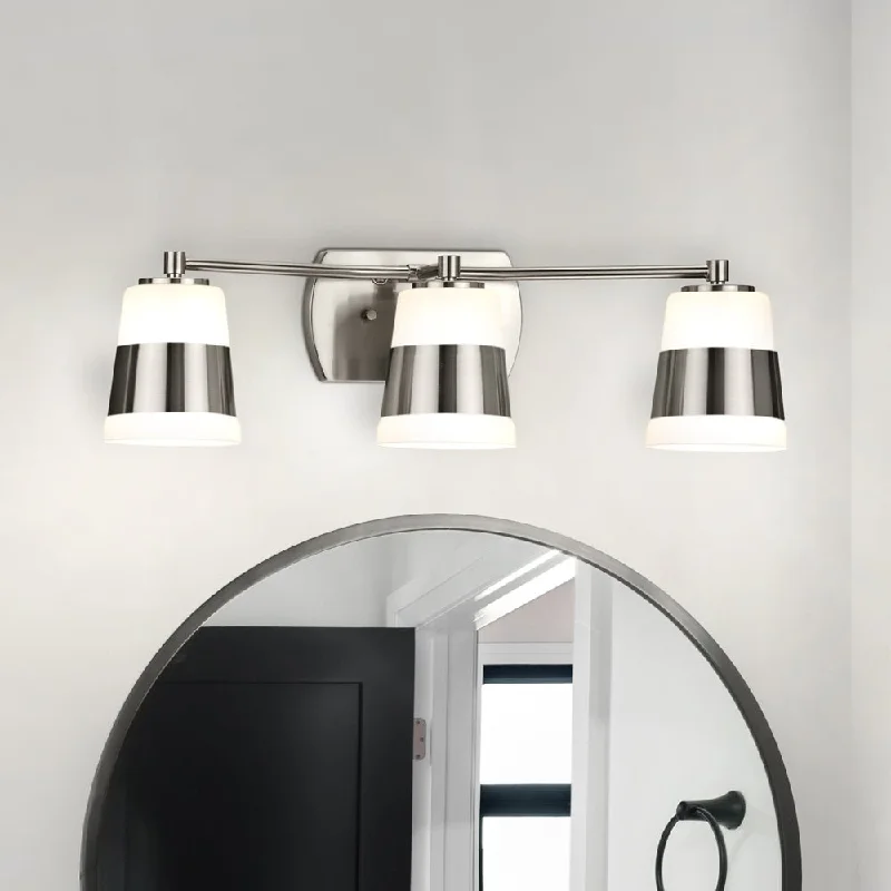 Shock - Resistant Industrial Lighting for Vibrating Machinery AreasUHP4646 Modern Indoor Bath Light, 7''H x 6-3/4"W x 24''D, Brushed Nickel Finish, Rheine Collection Shock - Resistant Industrial Lighting for Vibrating Machinery AreasUHP4646 Modern Indoor Bath Light, 7''H x 6-3/4"W x 24''D, Brushed Nickel Finish, Rheine Collection