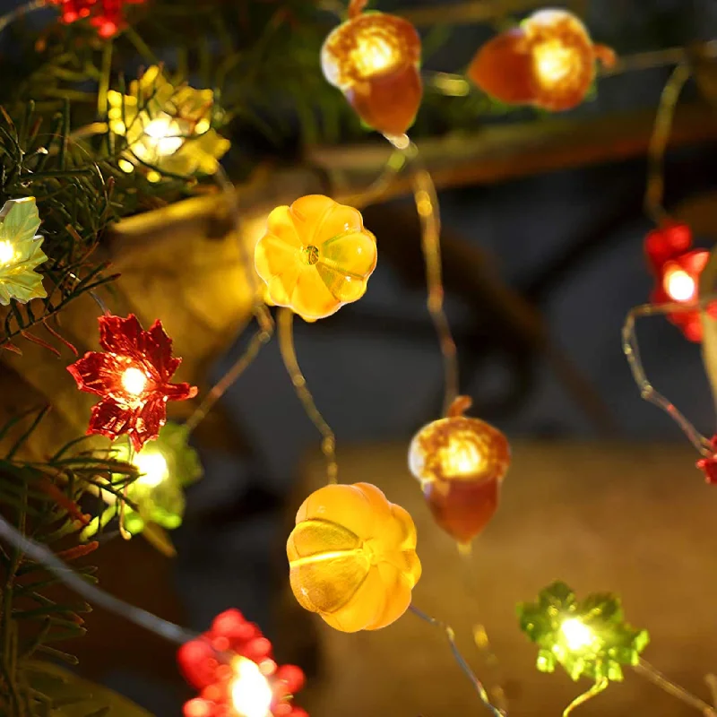 Solar - Powered String Lights for Energy - Saving Backyards9.8 Ft 30 LED Pumpkin Maples Acorns Fairy Lights Solar - Powered String Lights for Energy - Saving Backyards9.8 Ft 30 LED Pumpkin Maples Acorns Fairy Lights