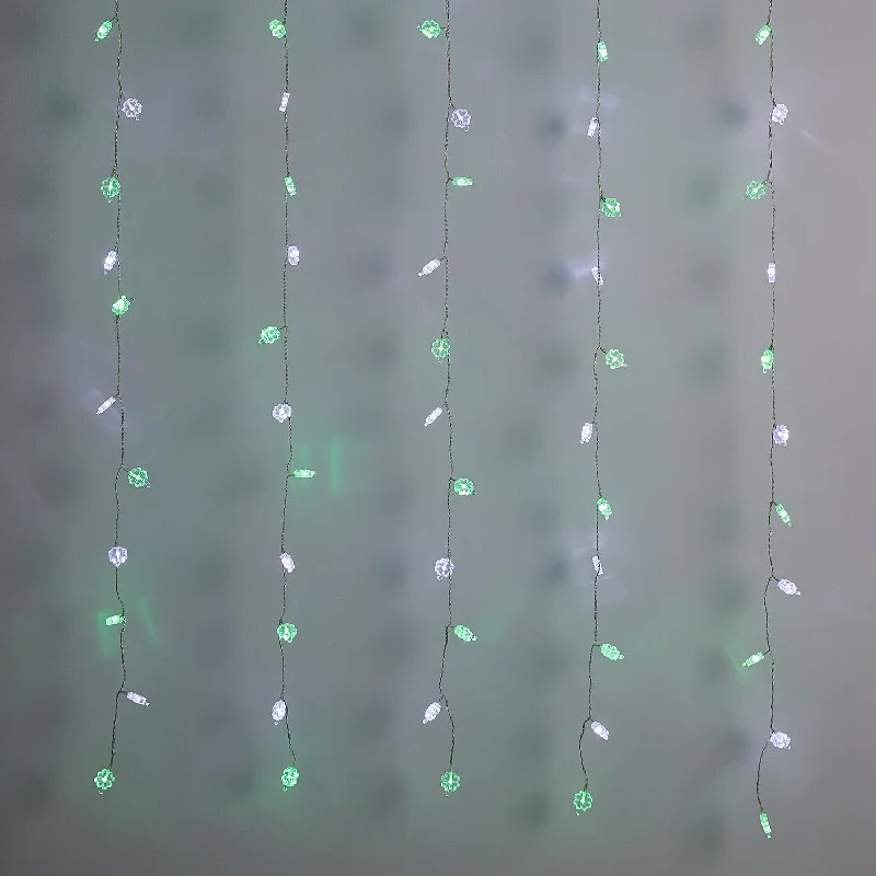 Waterproof String Lights for Patio DecorSt Patricks Day Shamrock Curtain Light
