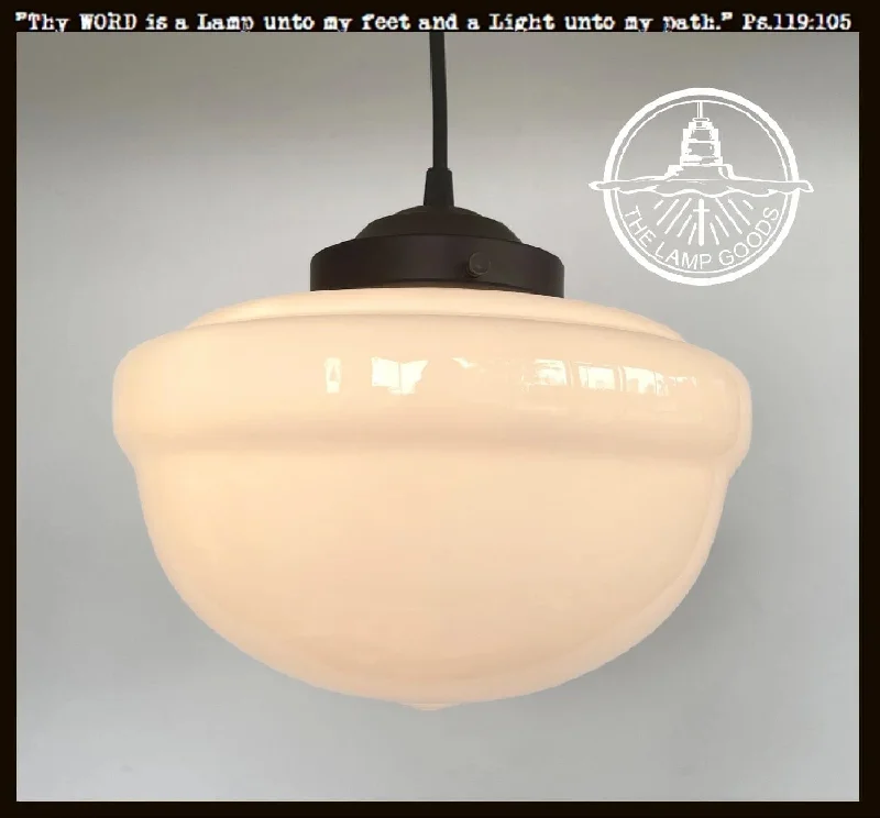 Industrial Pendant Lighting for Machine ShopsAcorn Milk Glass Pendant Light