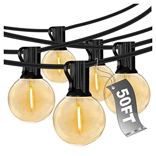 Oval shaped Edison light bulbsDAYBETTER 50ft Outdoor String Lights Waterproof, G40 Globe Led Patio Lights with 25 Edison Vintage Bulbs, Connectable Outdoor Lights for Yard Porch Bistro Oval shaped Edison light bulbsDAYBETTER 50ft Outdoor String Lights Waterproof, G40 Globe Led Patio Lights with 25 Edison Vintage Bulbs, Connectable Outdoor Lights for Yard Porch Bistro