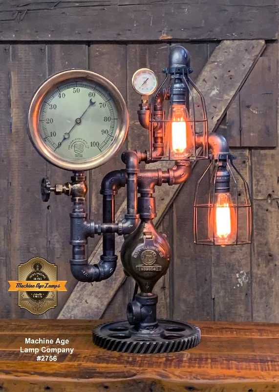 High - Bay LED Industrial Lighting for WarehousesSteampunk Industrial / Machine Age Lamp / Antique Steam Gauge / Lamp #2756 High - Bay LED Industrial Lighting for WarehousesSteampunk Industrial / Machine Age Lamp / Antique Steam Gauge / Lamp #2756