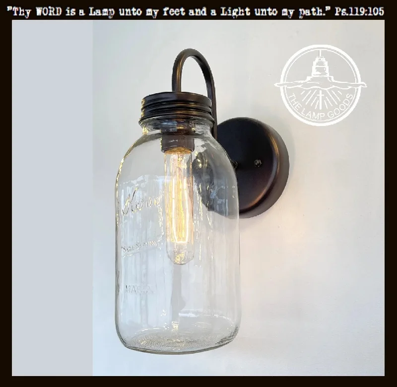 Industrial Emergency Lighting for Safety in FactoriesVintage KERR Mason Jar Wall SCONCE Lighting Fixture Industrial Emergency Lighting for Safety in FactoriesVintage KERR Mason Jar Wall SCONCE Lighting Fixture