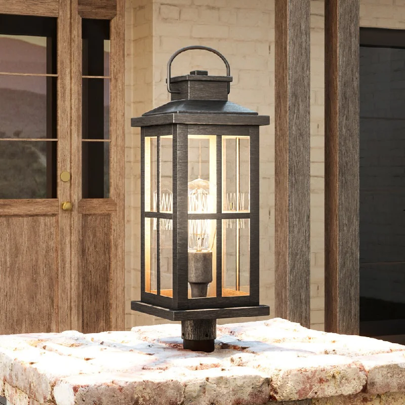 Adjustable Industrial Lighting for Flexible IlluminationUHP1297 Transitional Outdoor Post Light 20.25''H x 7''W, Aged Pewter Finish, Anaheim Collection