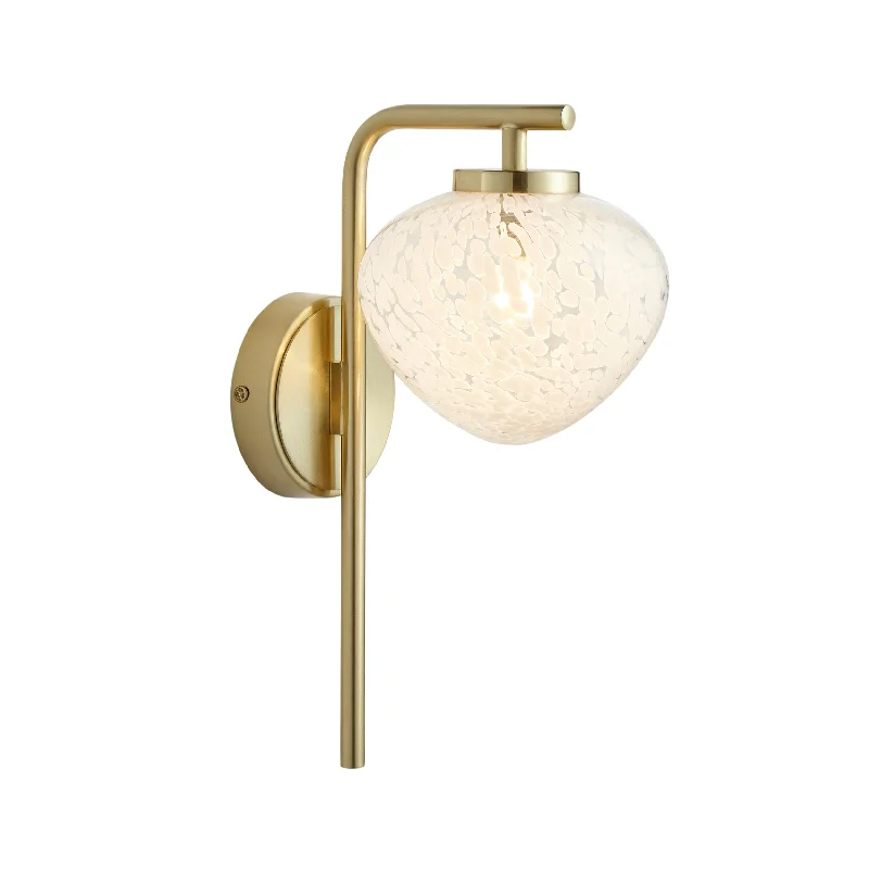 coastal style wall lamps with nautical elements for beachfront homesKudzu Wall Light - Satin Brass & Confetti Glass