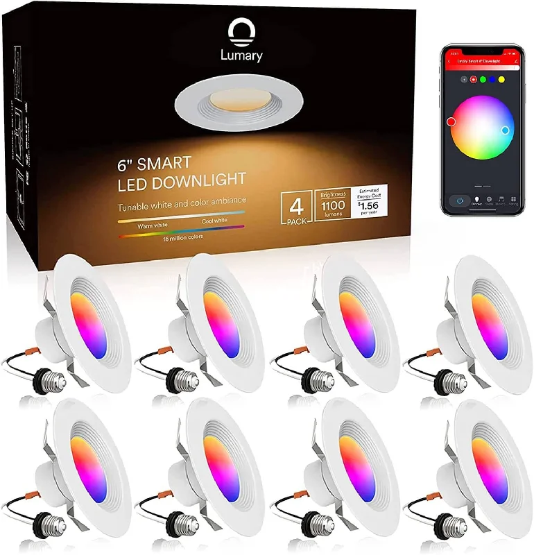 Recessed lights for home gyms to enhance visibilityLumary Smart Wi-Fi Recessed Can Light RGB LED Retrofit Downlight 6 inch 8 PCS Recessed lights for home gyms to enhance visibilityLumary Smart Wi-Fi Recessed Can Light RGB LED Retrofit Downlight 6 inch 8 PCS