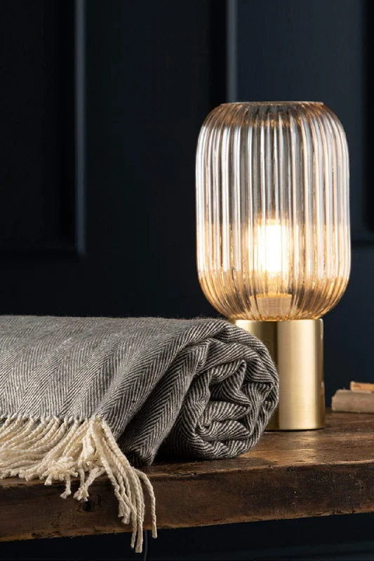 Hand - Carved Himalayan Salt Lamps for Home DecorFluted Glass Table Lamp