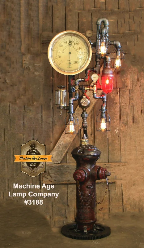 Industrial Lighting for Electronics ManufacturingSteampunk Industrial / Fire Hydrant / Floor Lamp / Steam Gauge / Lamp #3188 Industrial Lighting for Electronics ManufacturingSteampunk Industrial / Fire Hydrant / Floor Lamp / Steam Gauge / Lamp #3188