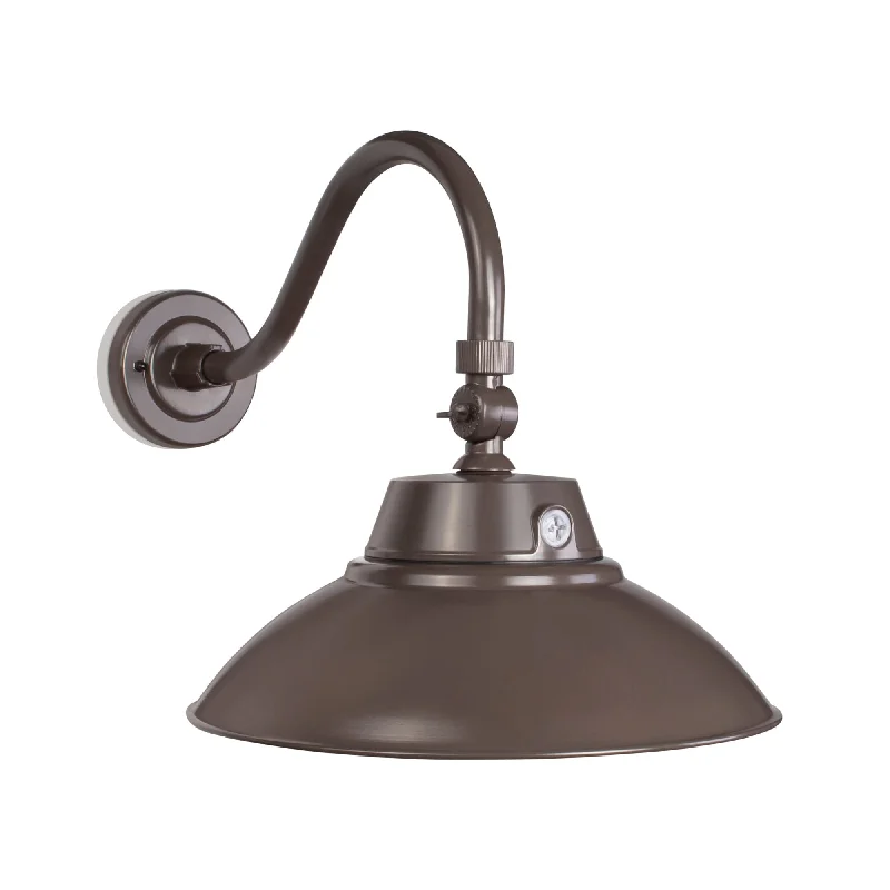 Adjustable Industrial Lighting for Flexible Illumination42W/35W/28W Brown LED Gooseneck Barn Light Fixture - 14in Shade - 3K/4K/5K CCT - 120V - Photocell - Renewed Adjustable Industrial Lighting for Flexible Illumination42W/35W/28W Brown LED Gooseneck Barn Light Fixture - 14in Shade - 3K/4K/5K CCT - 120V - Photocell - Renewed