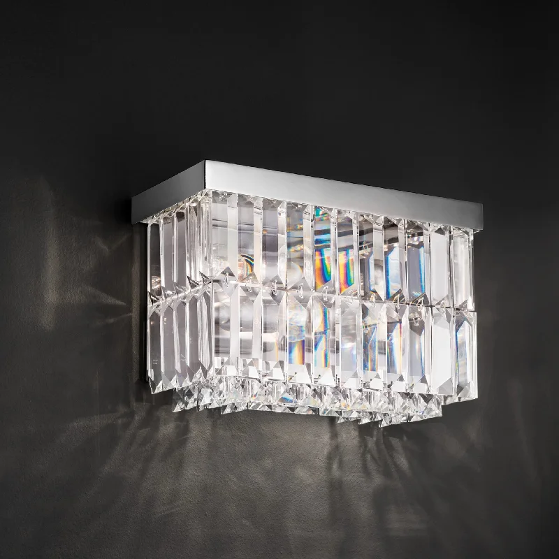 industrial style wall lamps with exposed bulbs for urban loftsModern Rectangular Crystal Wall Light industrial style wall lamps with exposed bulbs for urban loftsModern Rectangular Crystal Wall Light