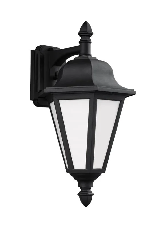 glass wall lamps with frosted glass for soft, diffused lightBrentwood Collection - Medium One Light Outdoor Wall Lantern | Finish: Black - 89825-12 glass wall lamps with frosted glass for soft, diffused lightBrentwood Collection - Medium One Light Outdoor Wall Lantern | Finish: Black - 89825-12