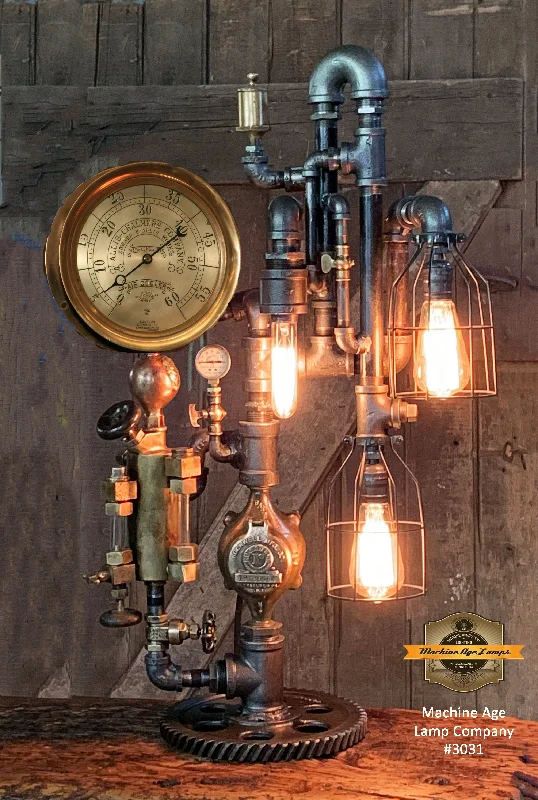 Industrial Exit Sign Lighting for Quick EvacuationSteampunk Industrial / Steam Gauge Lamp / Milwaukee / Allis Chalmers / Oiler / Farm Tractor / Lamp #3031 Industrial Exit Sign Lighting for Quick EvacuationSteampunk Industrial / Steam Gauge Lamp / Milwaukee / Allis Chalmers / Oiler / Farm Tractor / Lamp #3031