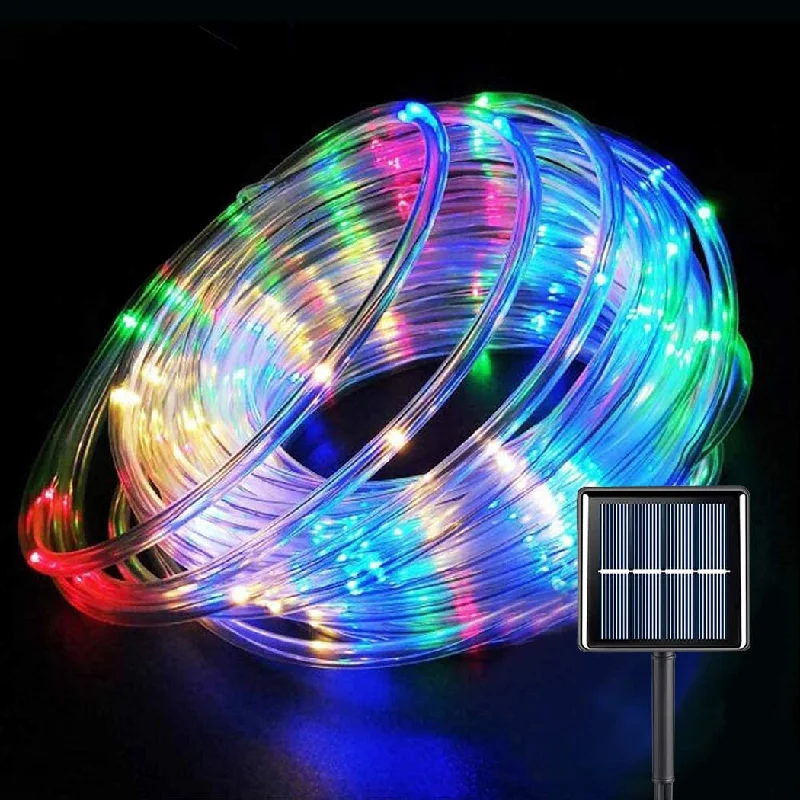 String Lights with Multicolored Bulbs for Festive OccasionsSolar Rope Lights Outdoor Lights, 8 Modes Clear Tube 200 LED Fairy String Lights 65.6FT String Lights with Multicolored Bulbs for Festive OccasionsSolar Rope Lights Outdoor Lights, 8 Modes Clear Tube 200 LED Fairy String Lights 65.6FT