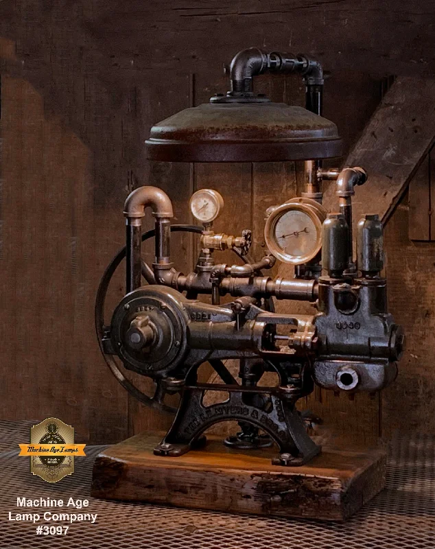 Industrial Area Lighting for Large Open SpacesSteampunk Industrial / Machine Age Lamp / Antique F.E. Myers / Well Pump / Farm / Barnwood / #3097 Industrial Area Lighting for Large Open SpacesSteampunk Industrial / Machine Age Lamp / Antique F.E. Myers / Well Pump / Farm / Barnwood / #3097