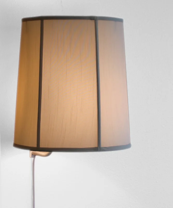 fabric wall lamps with a linen shade for a relaxed and breathable atmosphereFloating Shade Plug-In Wall Light Eggshell 12x14x15 fabric wall lamps with a linen shade for a relaxed and breathable atmosphereFloating Shade Plug-In Wall Light Eggshell 12x14x15