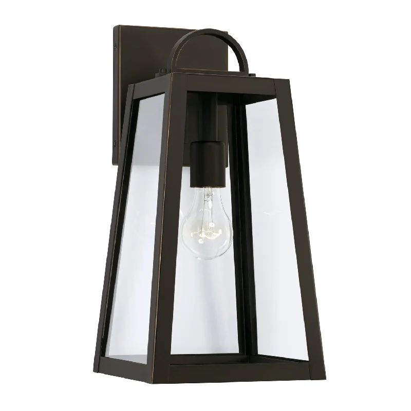 Recessed lights for outdoor patios with weather - resistant housingLeighton 1-Light Outdoor Wall Lantern in Oiled Bronze Recessed lights for outdoor patios with weather - resistant housingLeighton 1-Light Outdoor Wall Lantern in Oiled Bronze