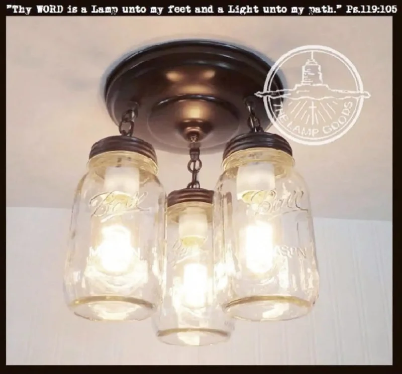 Industrial Flood Lighting for Outdoor Loading DocksMason Jar LIGHT FIXTURE New Quart Chain Trio Industrial Flood Lighting for Outdoor Loading DocksMason Jar LIGHT FIXTURE New Quart Chain Trio