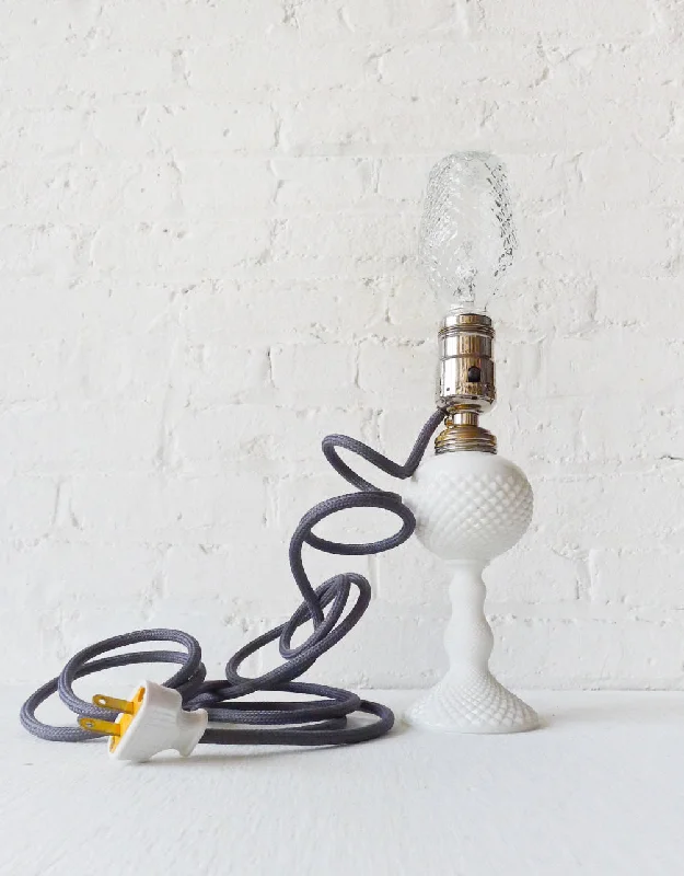 Lava Lamps with Scented Liquids for Aromatherapy AmbianceAntique Hobnail Milk Glass Lamp - Dark Grey Color Cloth Cord - Electric Westmoreland English Lava Lamps with Scented Liquids for Aromatherapy AmbianceAntique Hobnail Milk Glass Lamp - Dark Grey Color Cloth Cord - Electric Westmoreland English