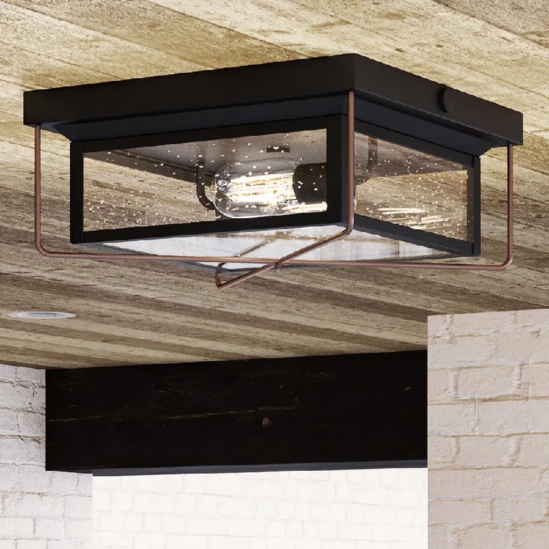 Low - Bay Industrial Lighting Fixtures for Small FactoriesUHP1330 Vintage Outdoor Ceiling Light 5.5''H x 11.5''W, Olde Bronze Finish, Longmont Collection Low - Bay Industrial Lighting Fixtures for Small FactoriesUHP1330 Vintage Outdoor Ceiling Light 5.5''H x 11.5''W, Olde Bronze Finish, Longmont Collection