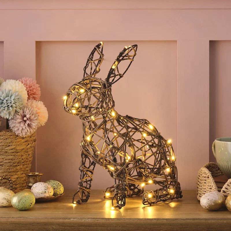 String Lights for Hotel Courtyard LightingMini Rattan Light Up Bunny